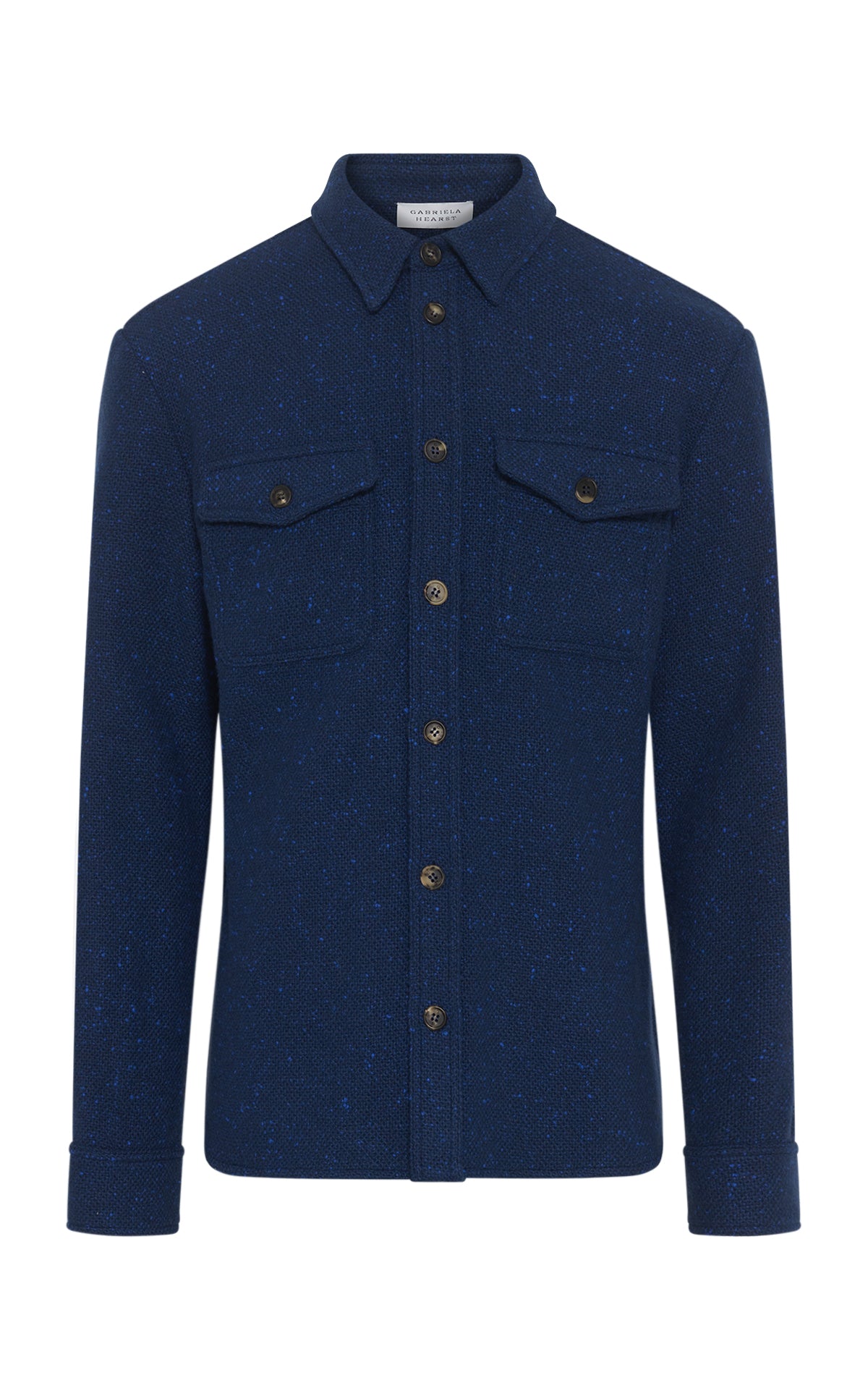 Lucas Overshirt in Electric Navy Speckled Cashmere