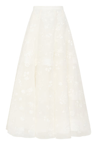 Sonya Skirt In Ivory Silk Organza