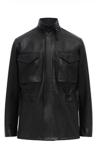 Darwin M65 Jacket in Black Nappa Leather