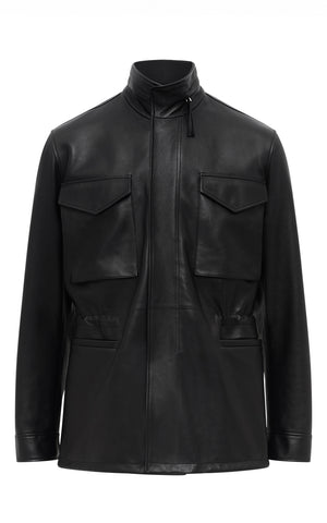 Darwin M65 Jacket in Black Nappa Leather