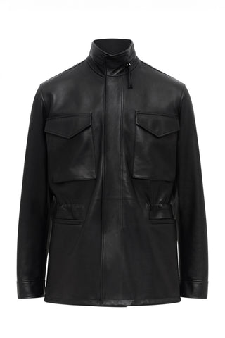 Darwin M65 Jacket in Black Nappa Leather