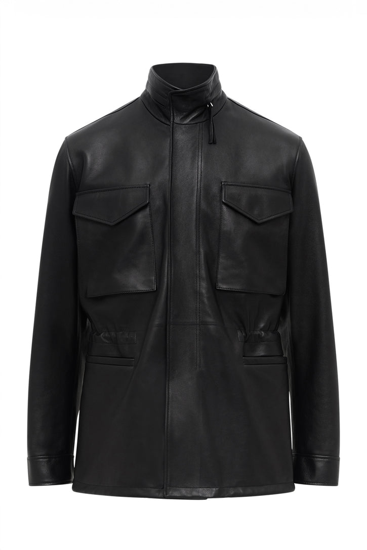 Darwin M65 Jacket in Black Nappa Leather