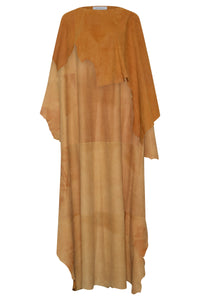 Calian Raw Cut Cape In Cashew Suede