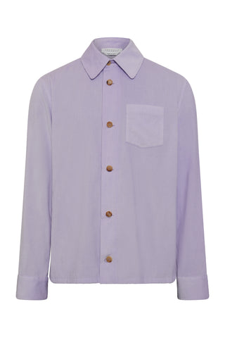 Drew Overshirt in Lilac Sea Island Cotton