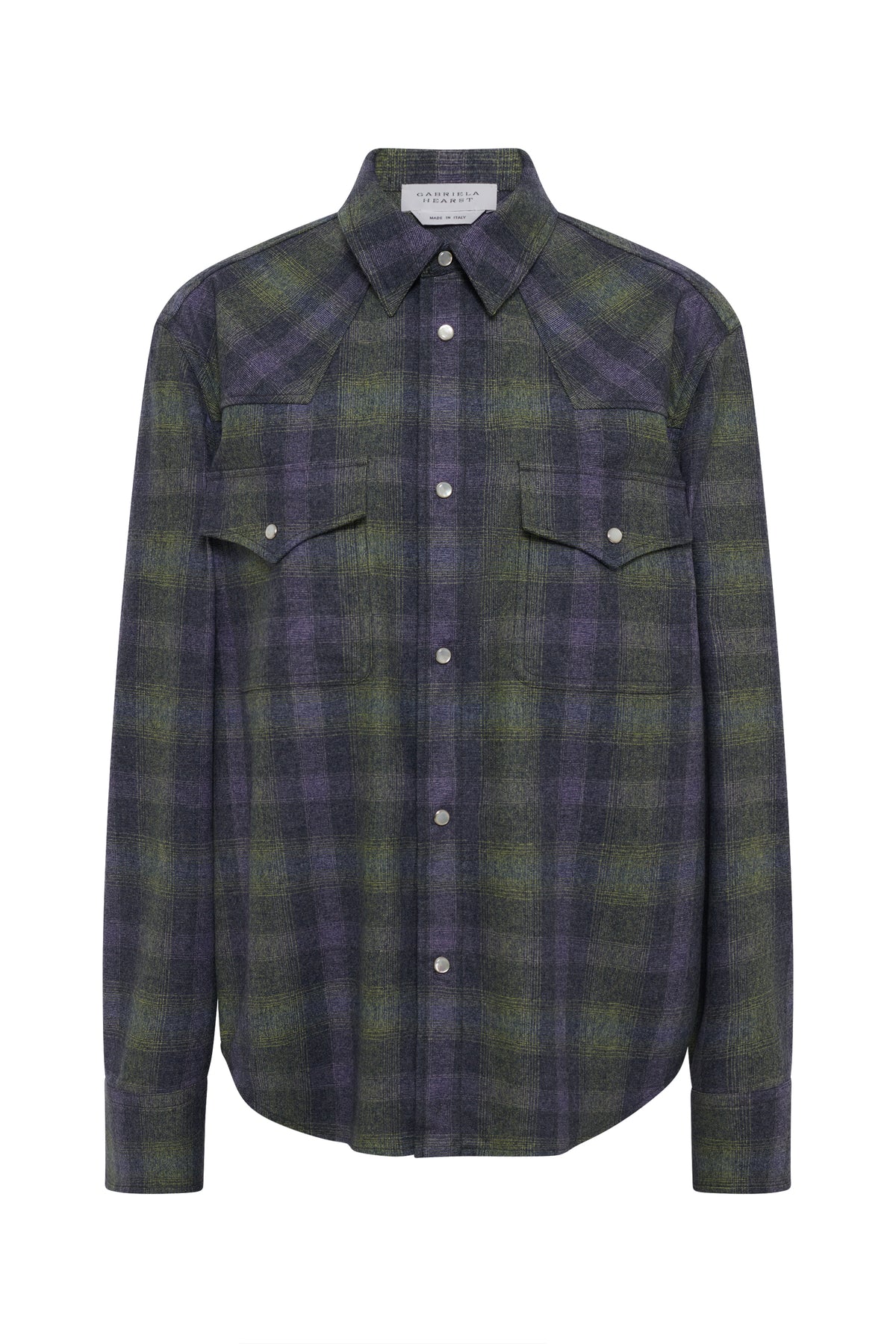 Dixon Western Shirt in Citrine Multi Wool Cashmere