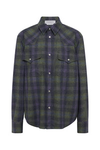 Dixon Western Shirt in Citrine Multi Wool Cashmere