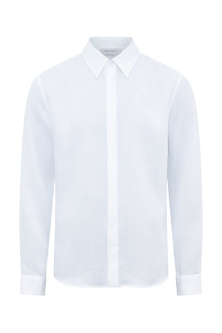 Abbe Shirt in White Aloe Linen