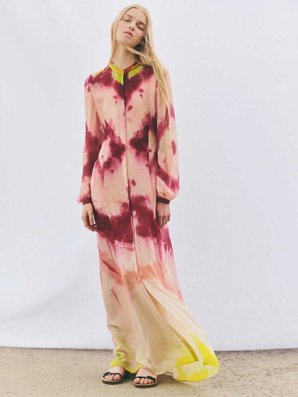 Massey Dress in Multi Tie Dye Cashmere