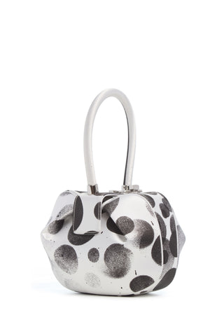 Hand-Painted Satin Nina Bag Abstract Polka Dot Pattern - Front View | Gabriela Hearst