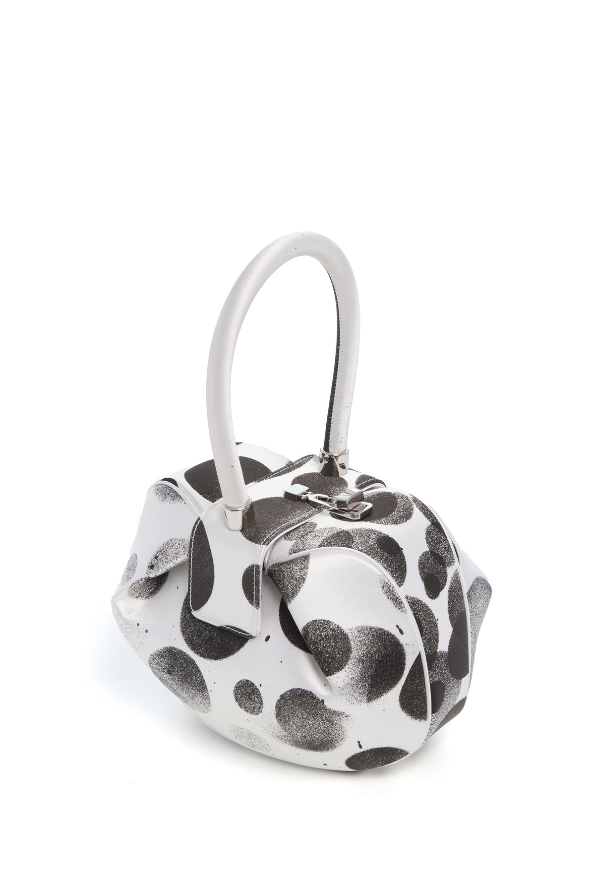 Artist Collaboration Satin Nina Bag - Three Quarter View Hand-Painted Details | Gabriela Hearst