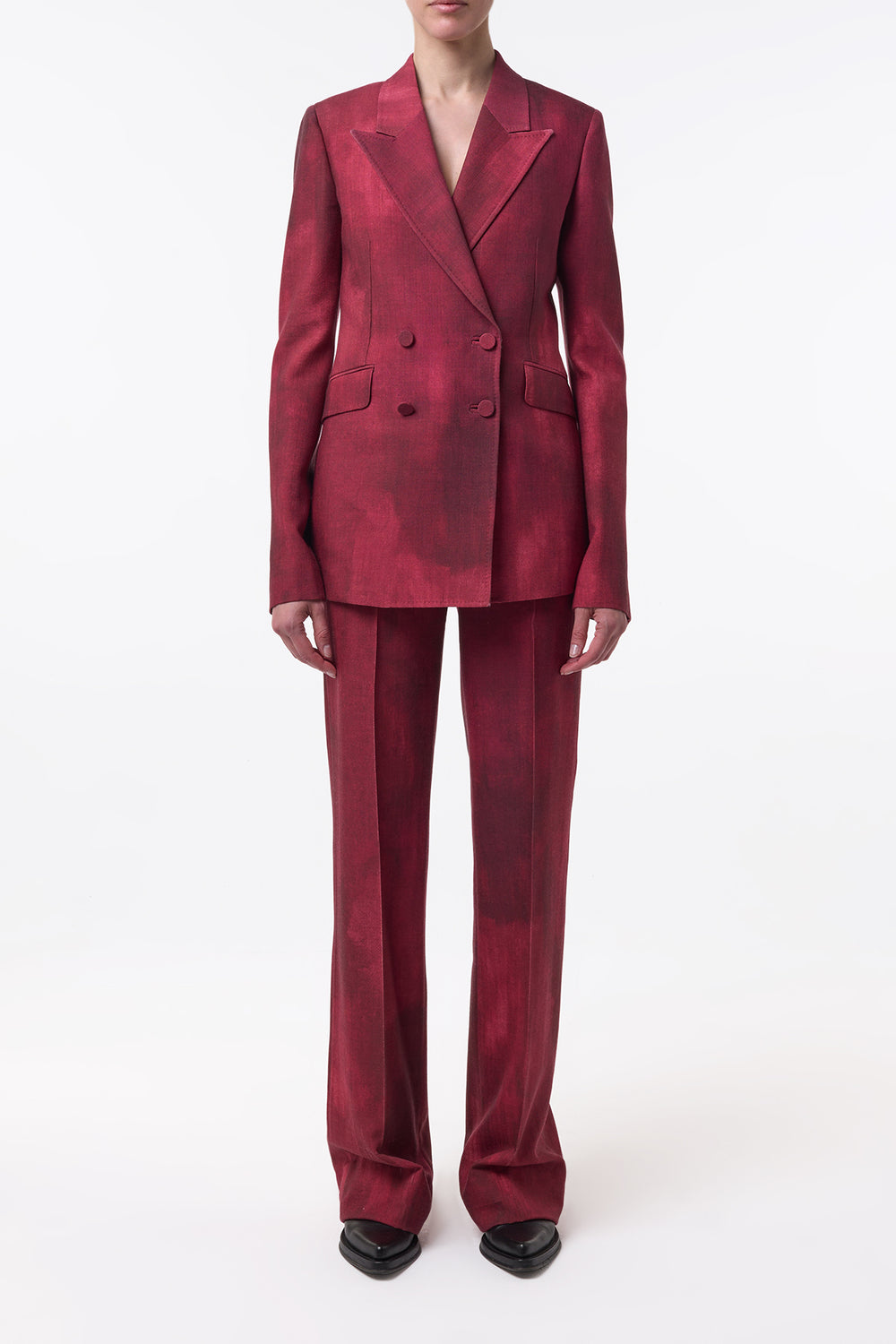 ボルドーバージンウールのアンジェラブレザー