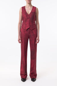 Vesta Flare Pant in Bordeaux Virgin Wool