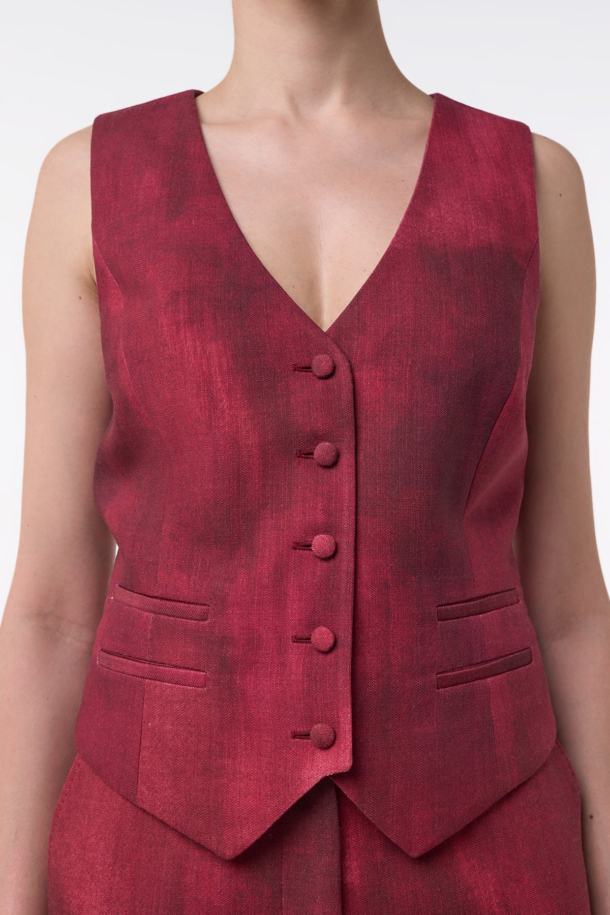 Coleridge Vest in Bordeaux Virgin Wool