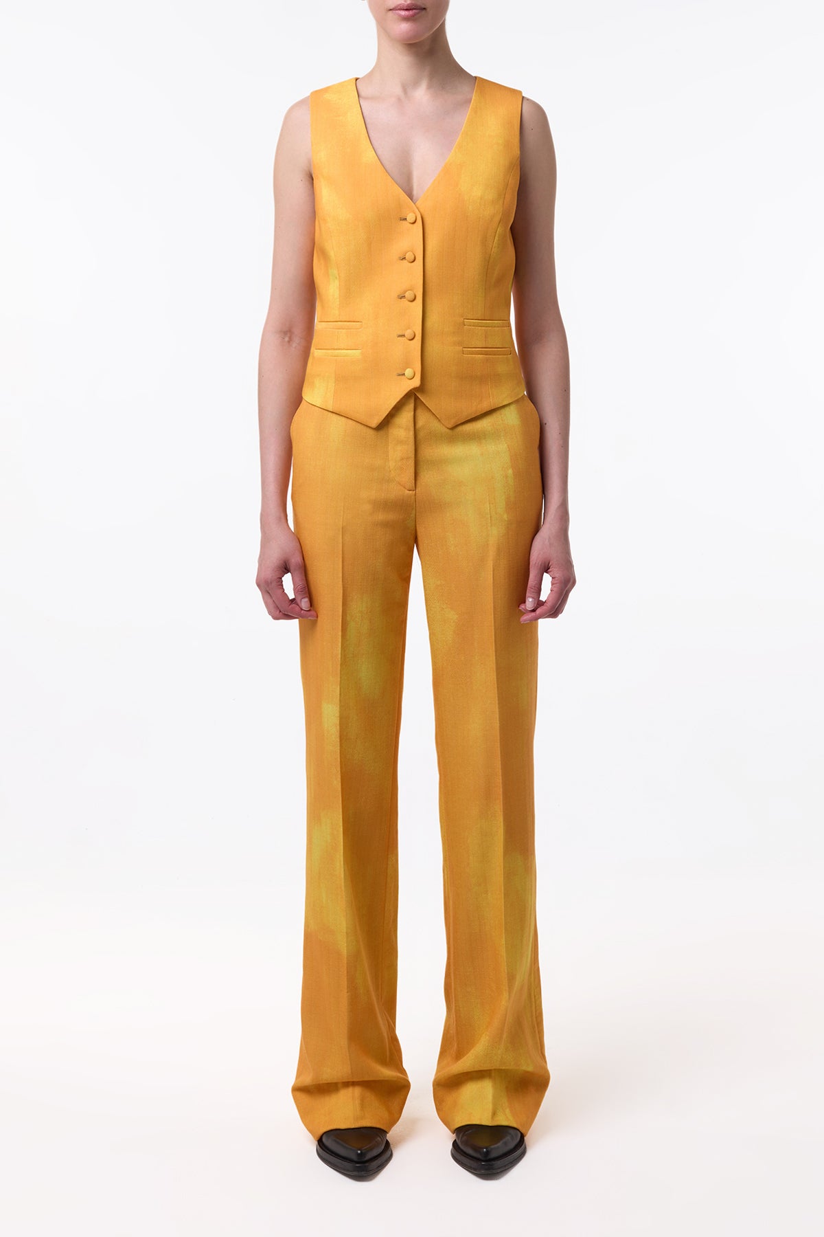 Coleridge Vest in Cadmium Yellow Virgin Wool