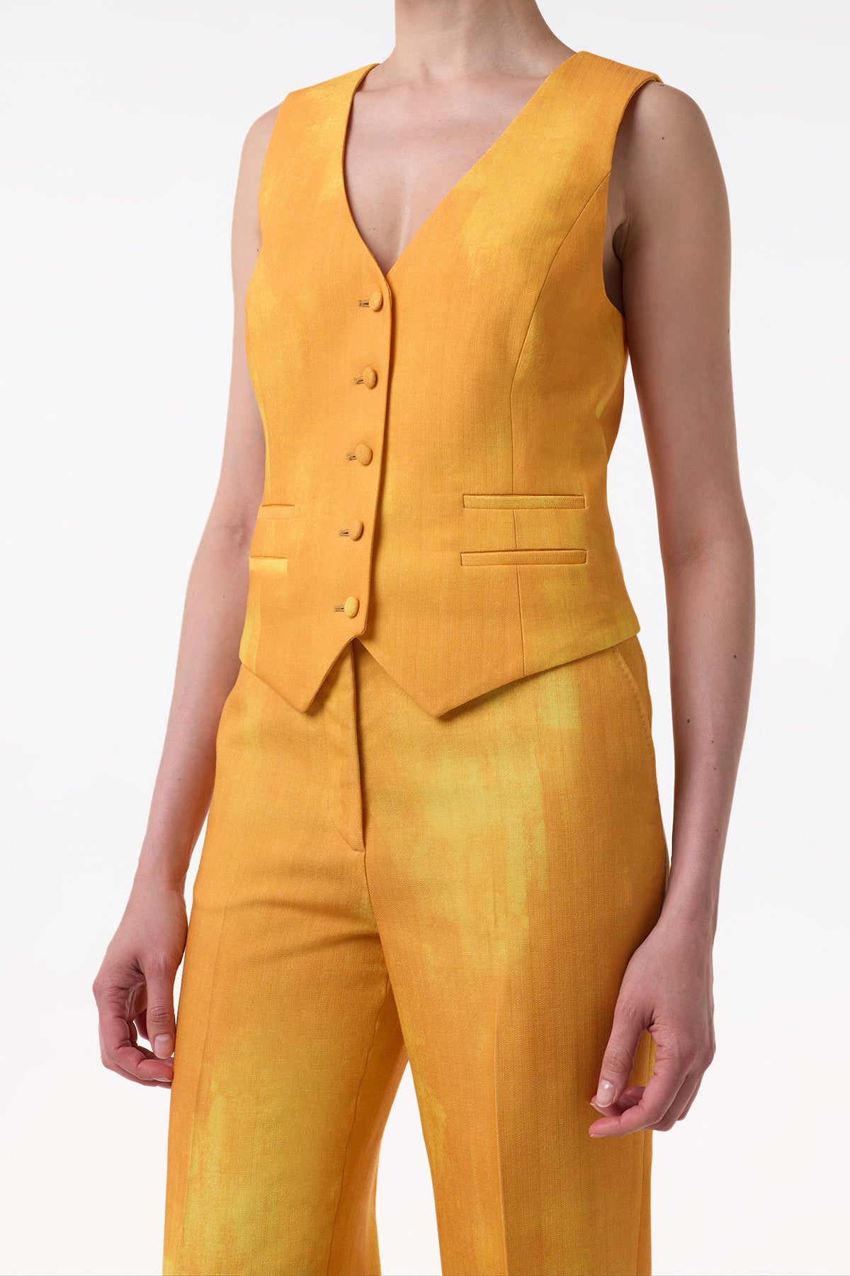 Coleridge Vest in Cadmium Yellow Virgin Wool