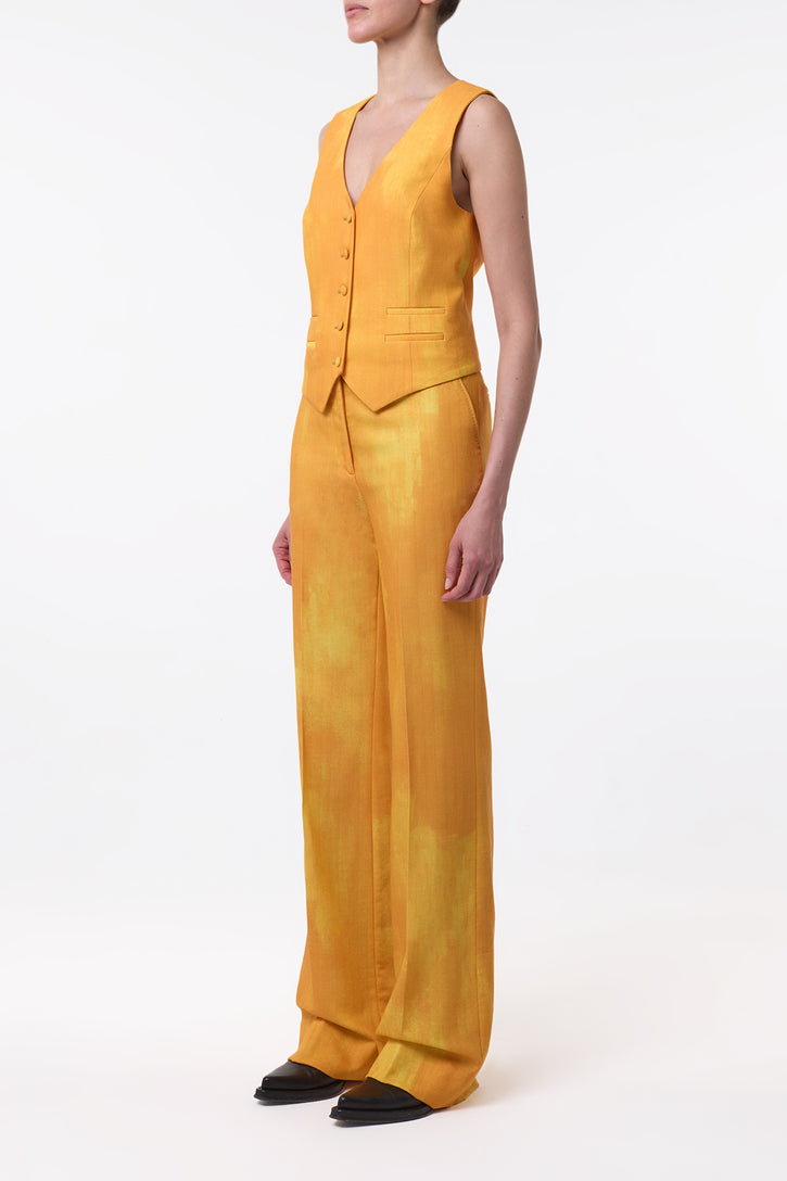 Vesta Flare Pant in Cadmium Yellow Virgin Wool