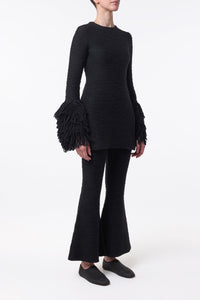 Liam Knit Mini Dress in Black Cashmere Silk