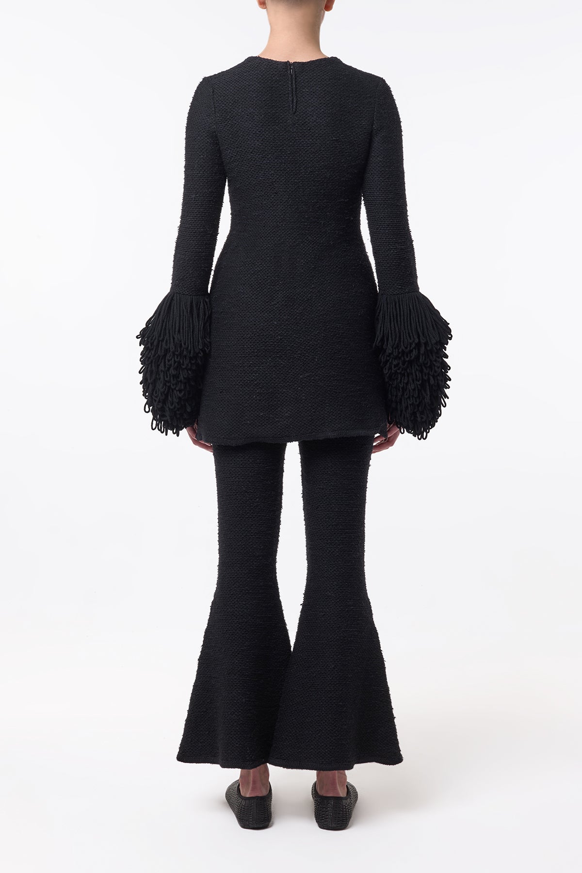 Liam Knit Mini Dress in Black Cashmere Silk