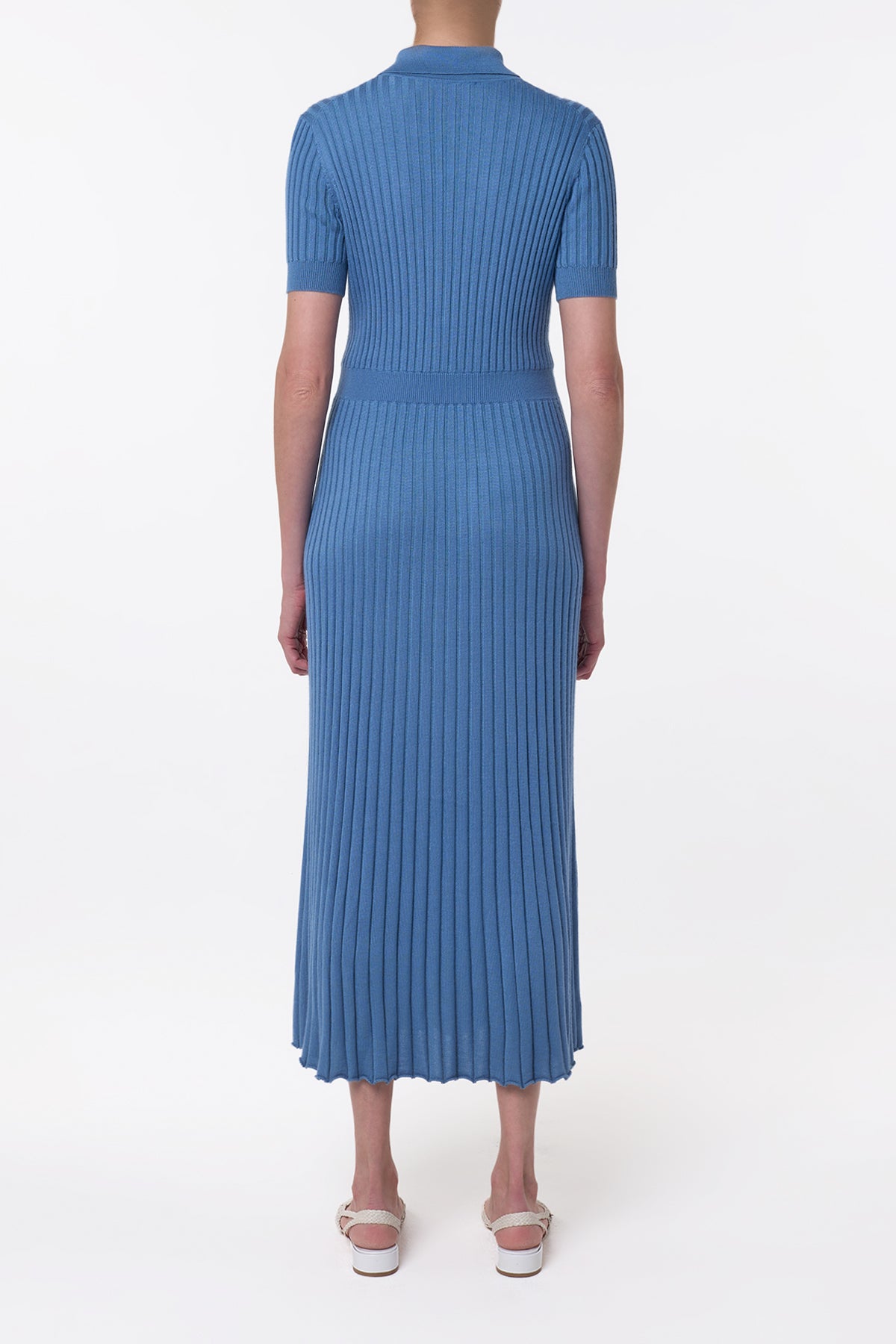 Amor Knit Midi Dress in Sky Cashmere Silk