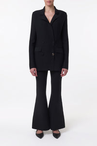 Bowen Knit Jacket in Black Merino Wool Cashmere