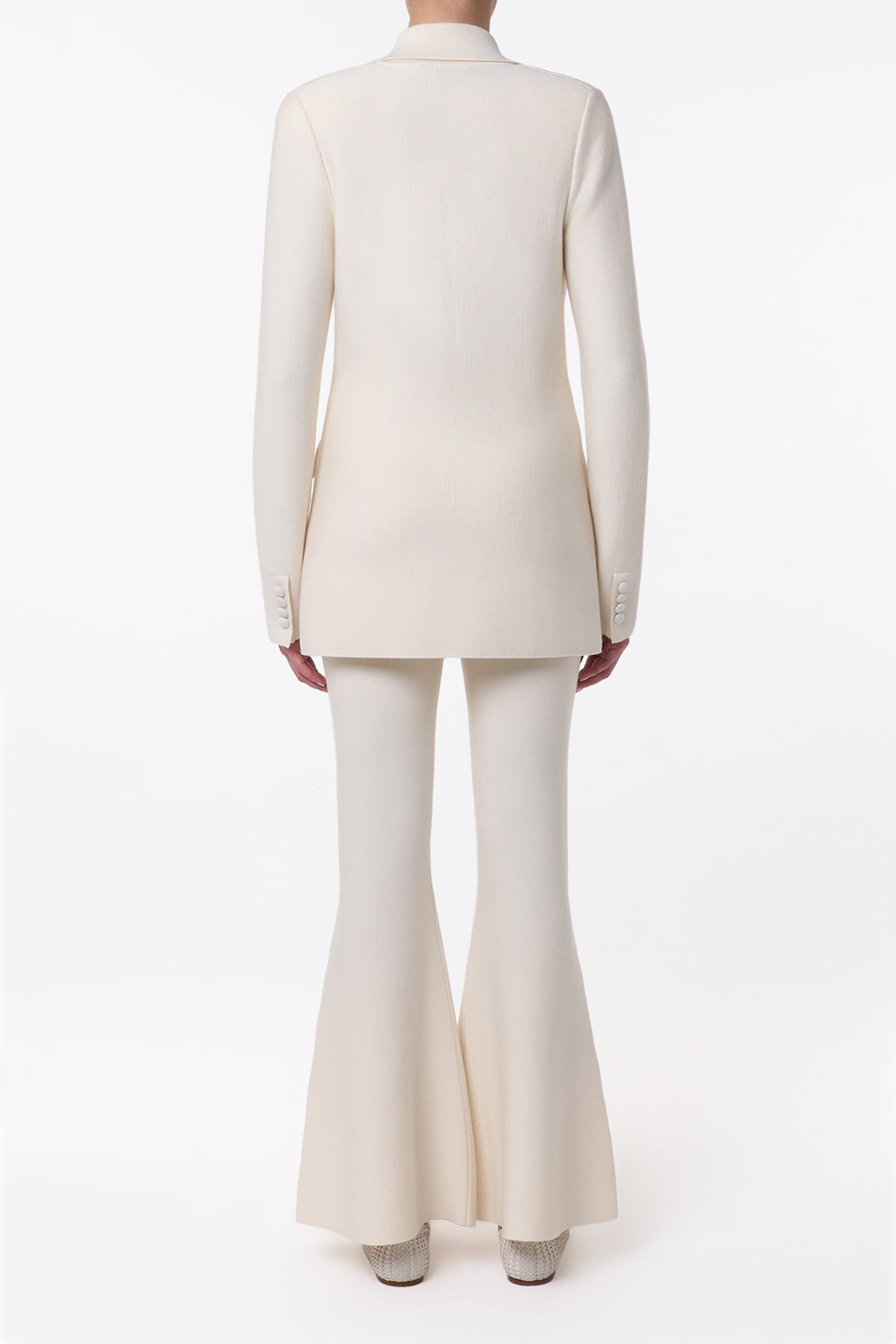 Bowen Knit Jacket in Ivory Merino Wool Cashmere