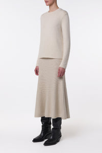 Titus Knit Sweater in Ivory Cashmere