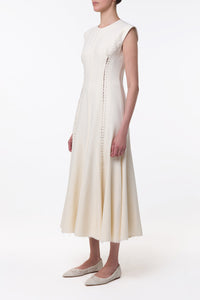 Kendal Laces Midi Dress in Ivory Wool