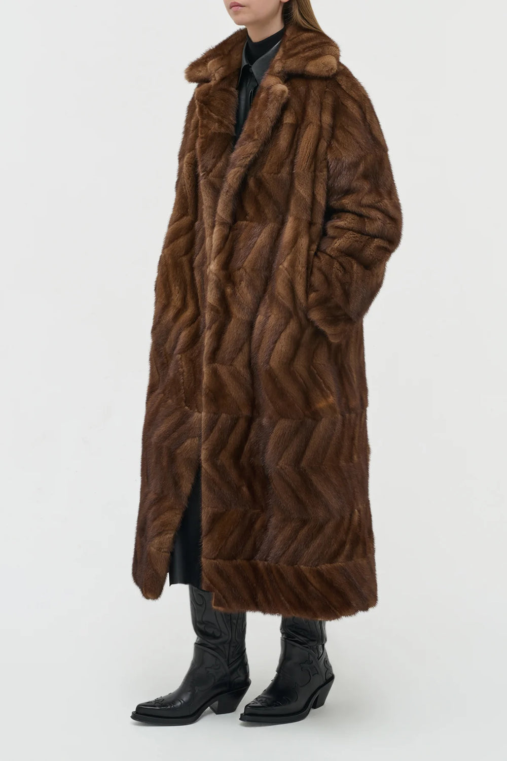 Andal Coat in Mahogany Recycled Mink Fur