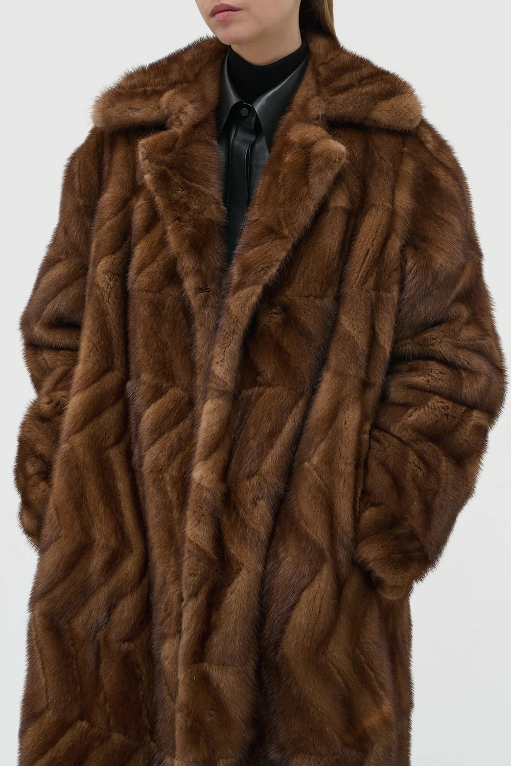 Andal Coat in Mahogany Recycled Mink Fur