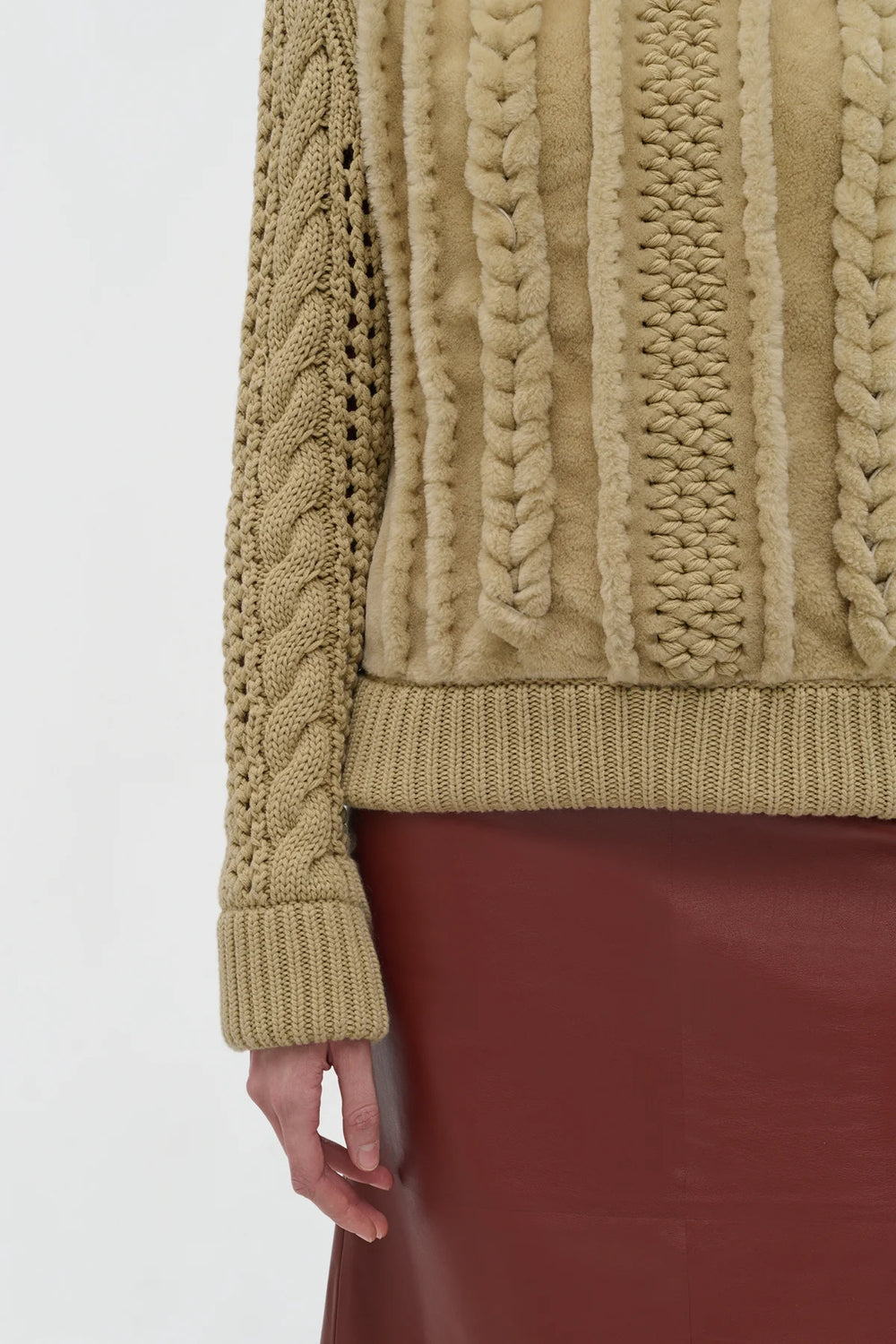 Toth Knit Pullover in Natural Cashmere & Shearling