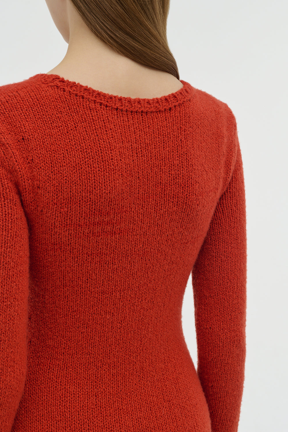 Maribel Fringe Knit Maxi Dress in Antelope Orange Cashmere