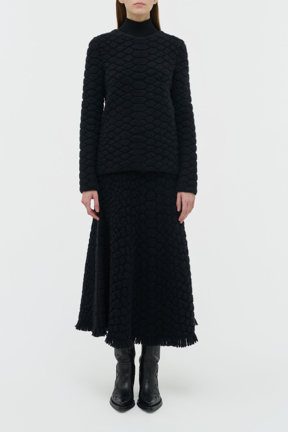 Tansey Knit Sweater in Black Cashmere