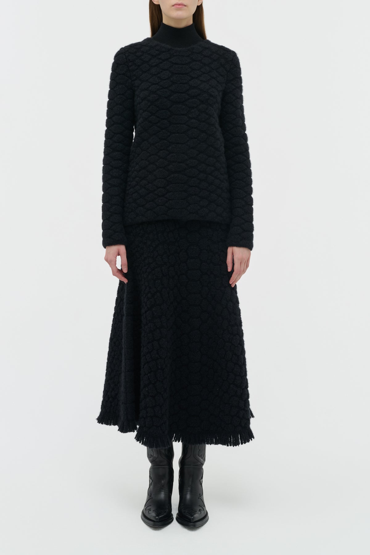 Tansey Knit Sweater in Black Cashmere