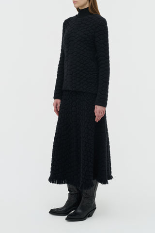 Black Cashmere Tansey Knit Sweater Styled Look - On Model Side Profile | Gabriela Hearst