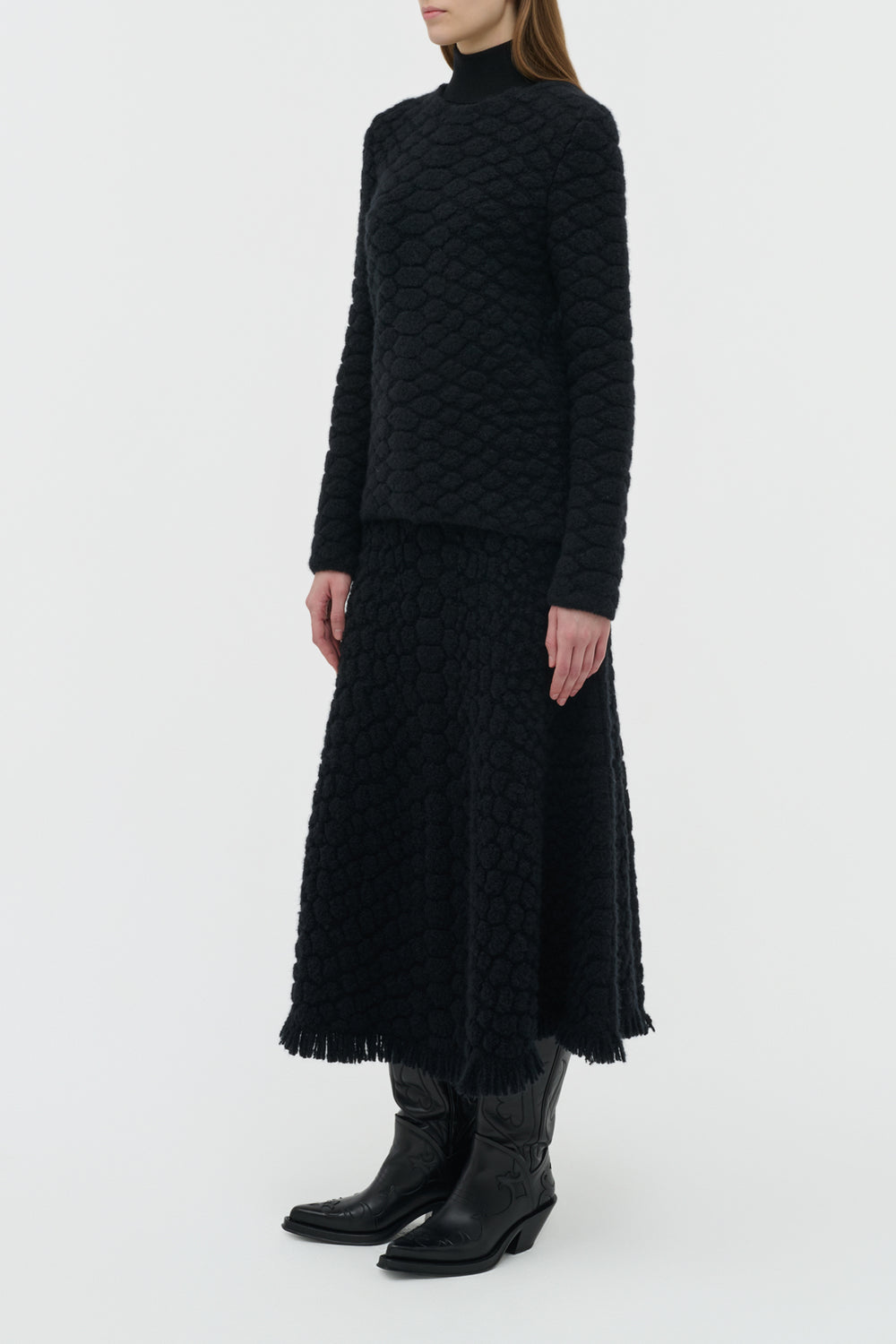 Tansey Knit Sweater in Black Cashmere