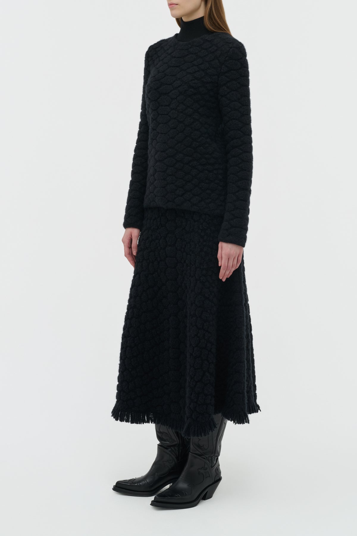 Tansey Knit Sweater in Black Cashmere