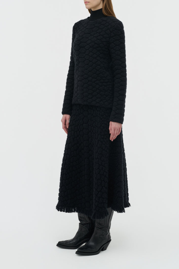 Tansey Knit Sweater in Black Cashmere