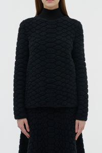 Tansey Knit Sweater in Black Cashmere