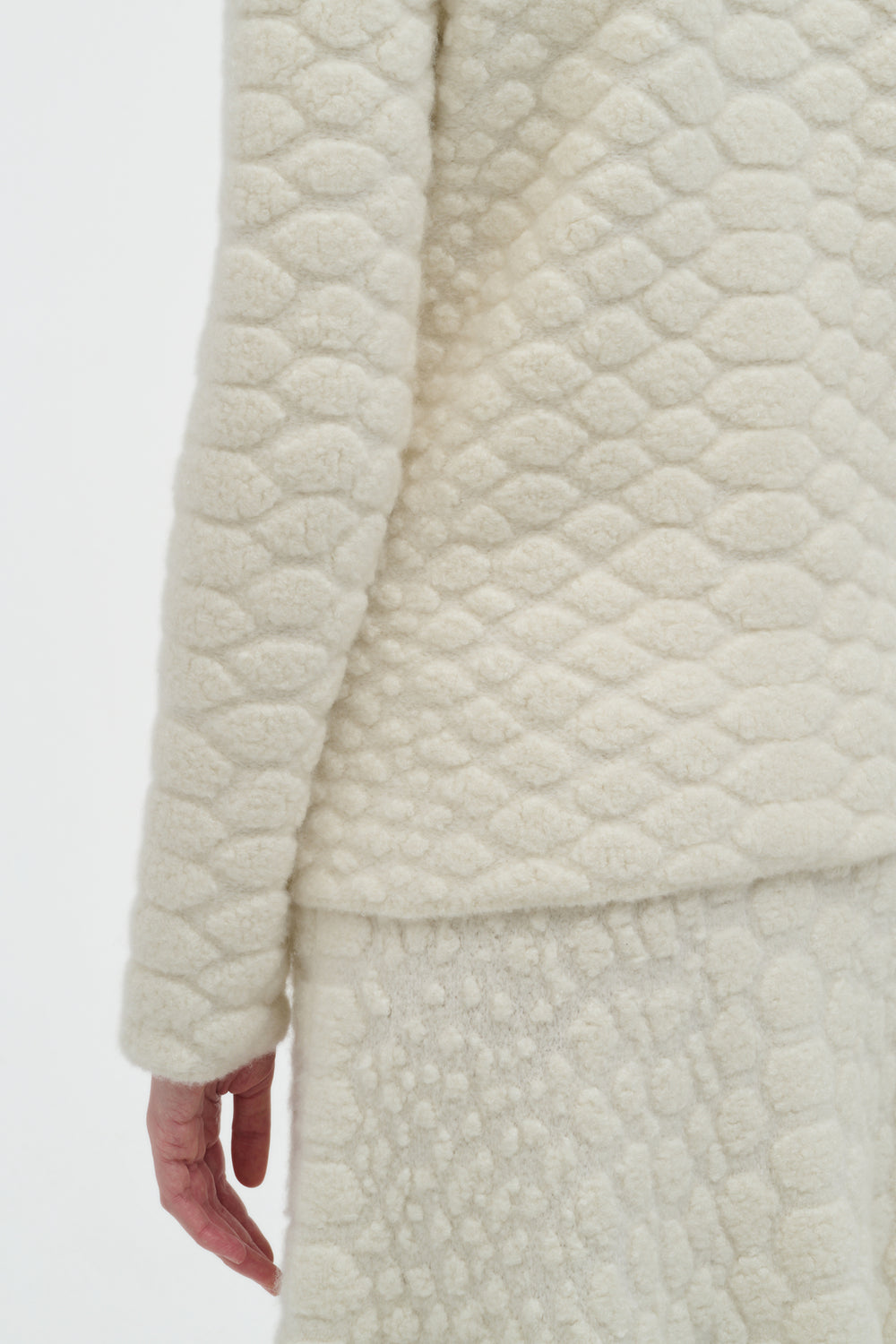 Tansey Knit Sweater in Ivory Cashmere