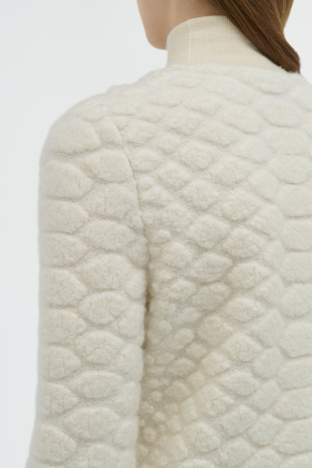 Kanta Fringe Knit Midi Skirt in Ivory Cashmere