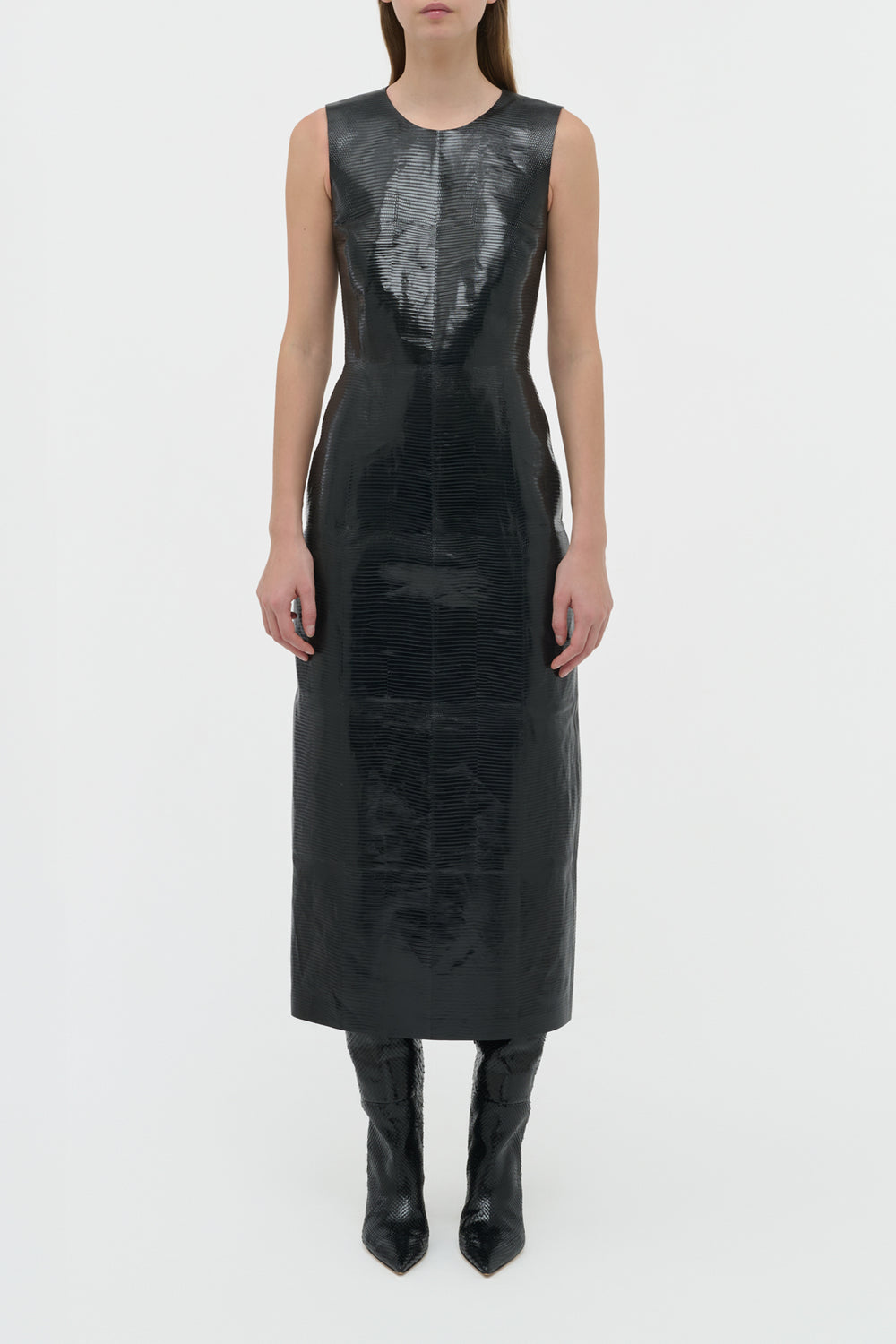 Cinta Dress in Black Lizard