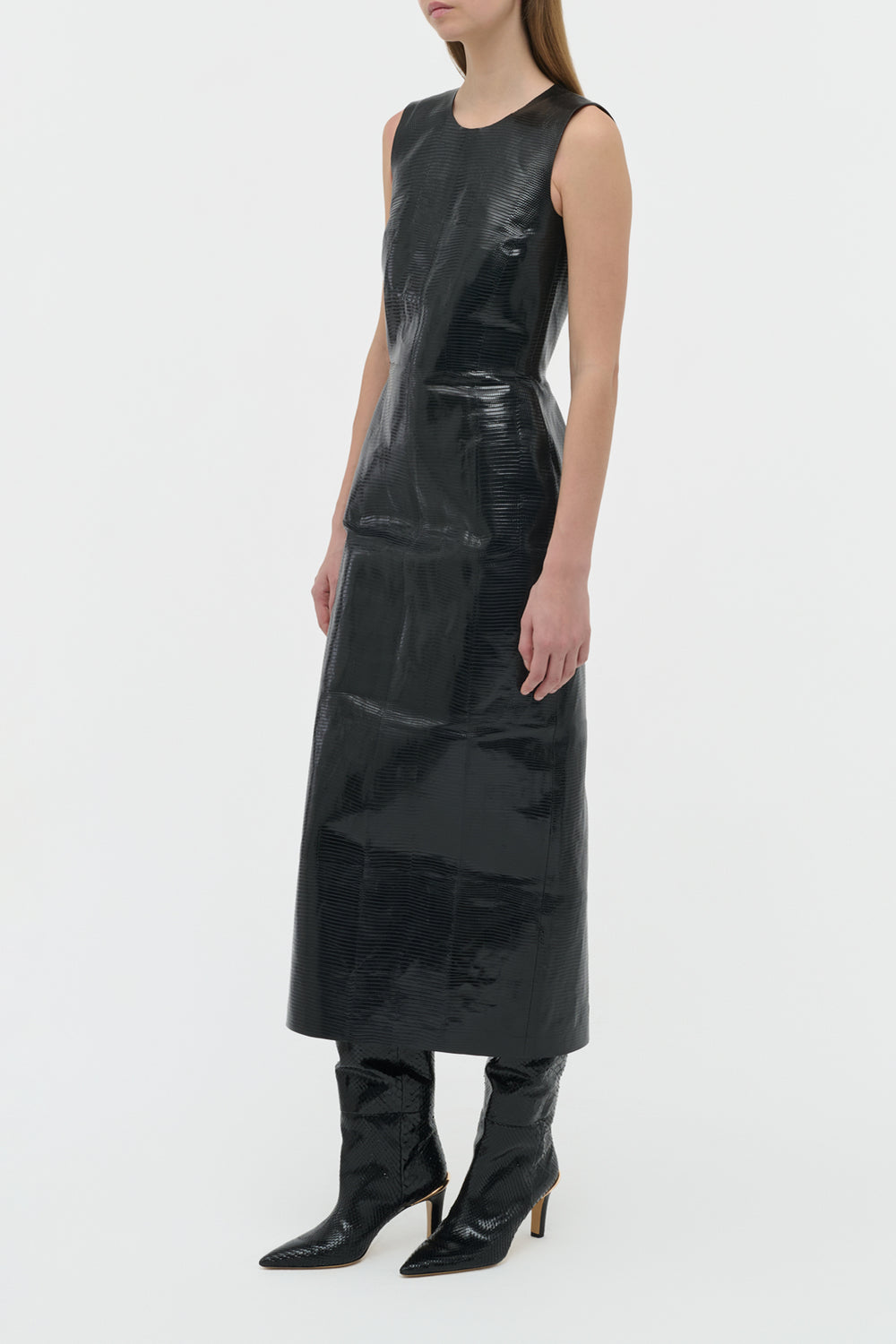 Cinta Dress in Black Lizard