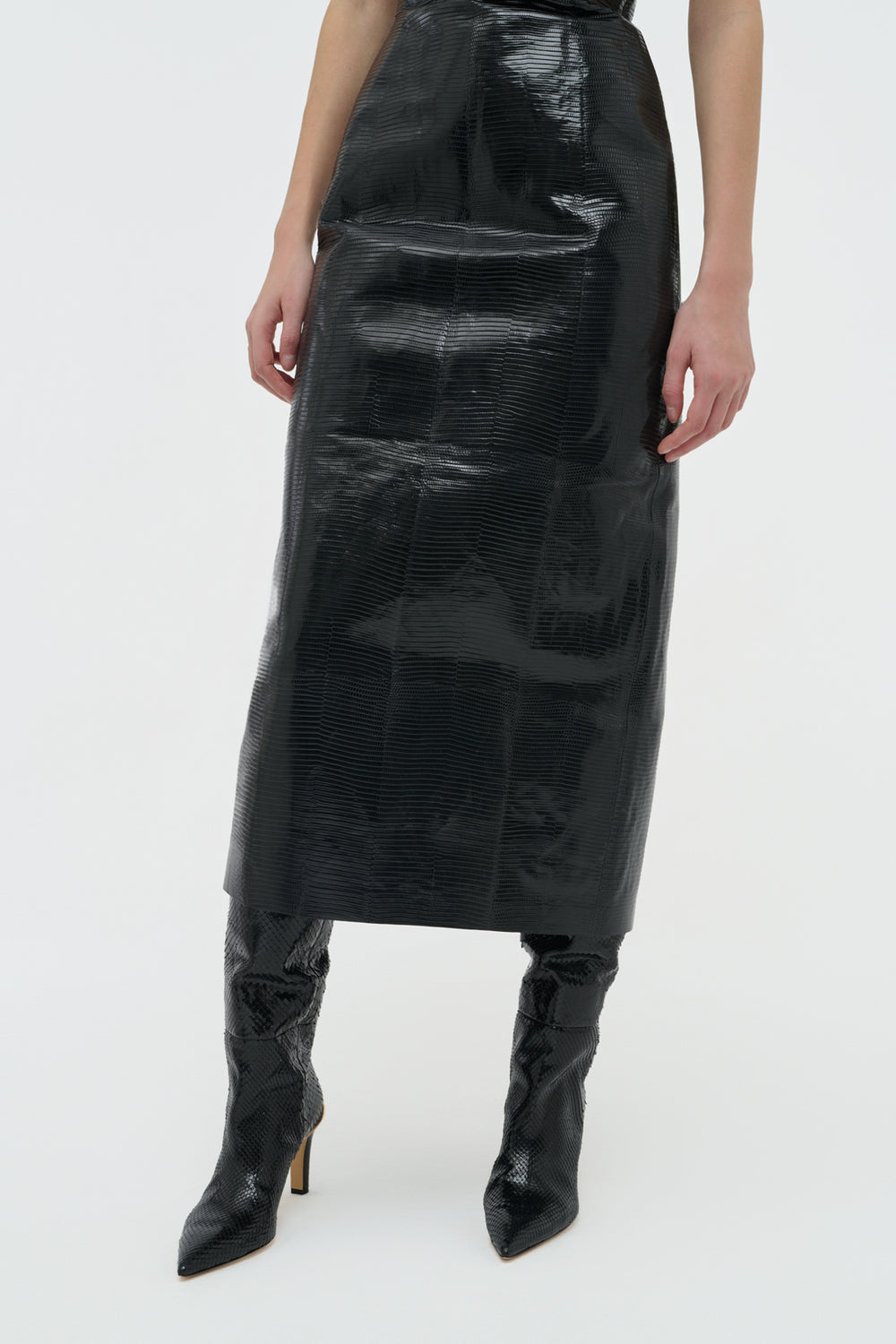 Cinta Dress in Black Lizard