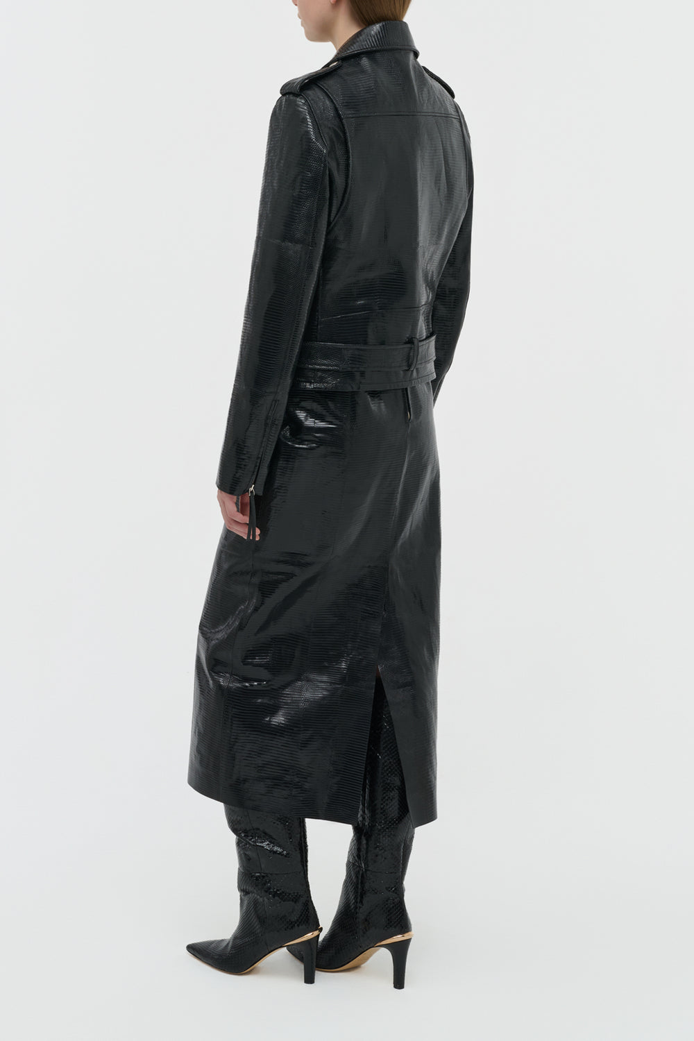 Anton Biker Jacket in Black Lizard