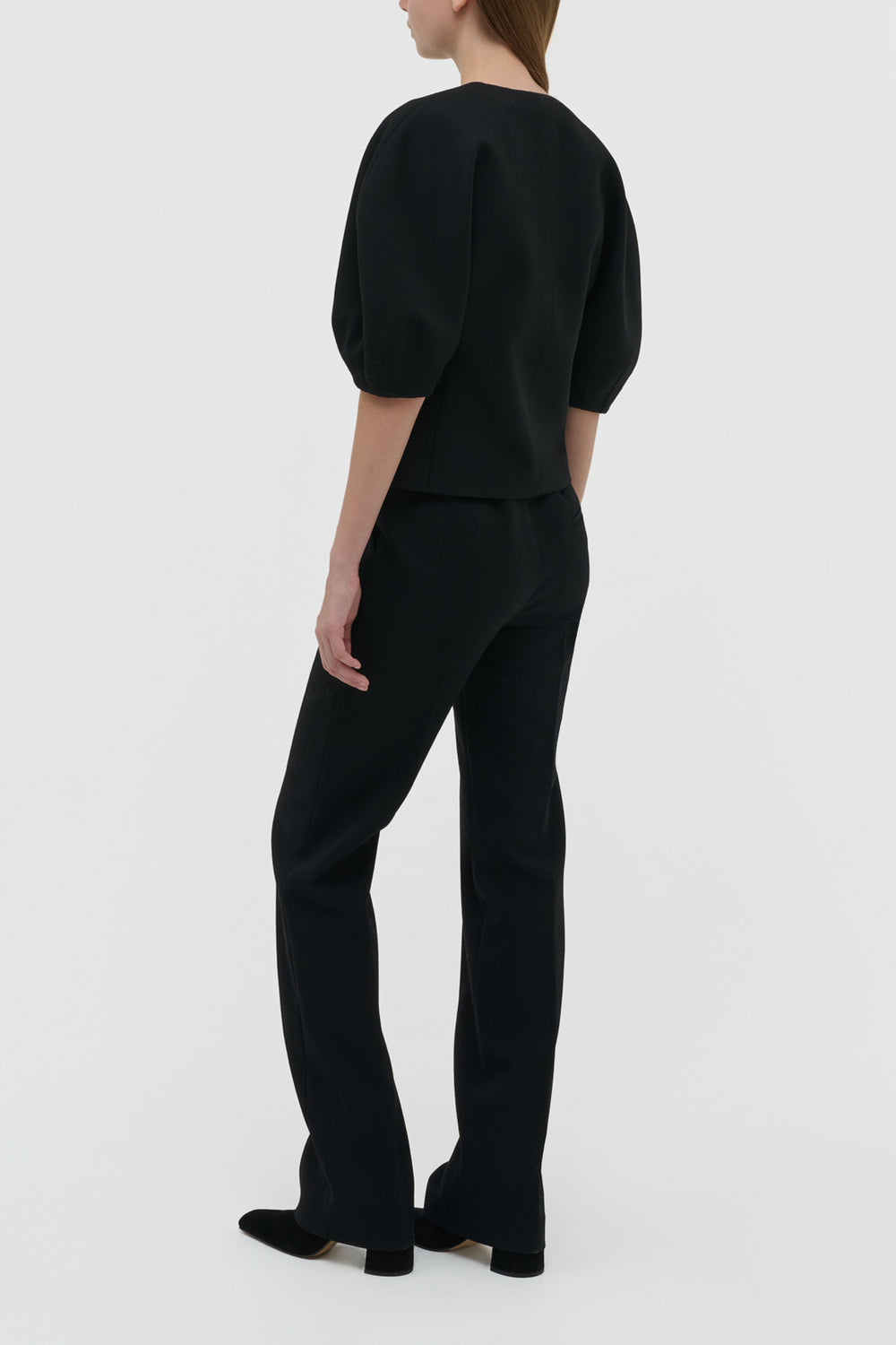 Cecilia Pant in Black Recycled Wool