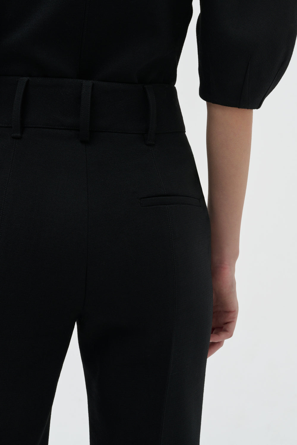 Cecilia Pant in Black Recycled Wool