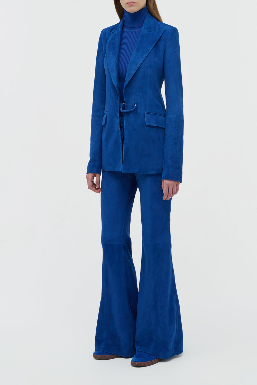 Rhein Flare Pant in Cobalt Suede