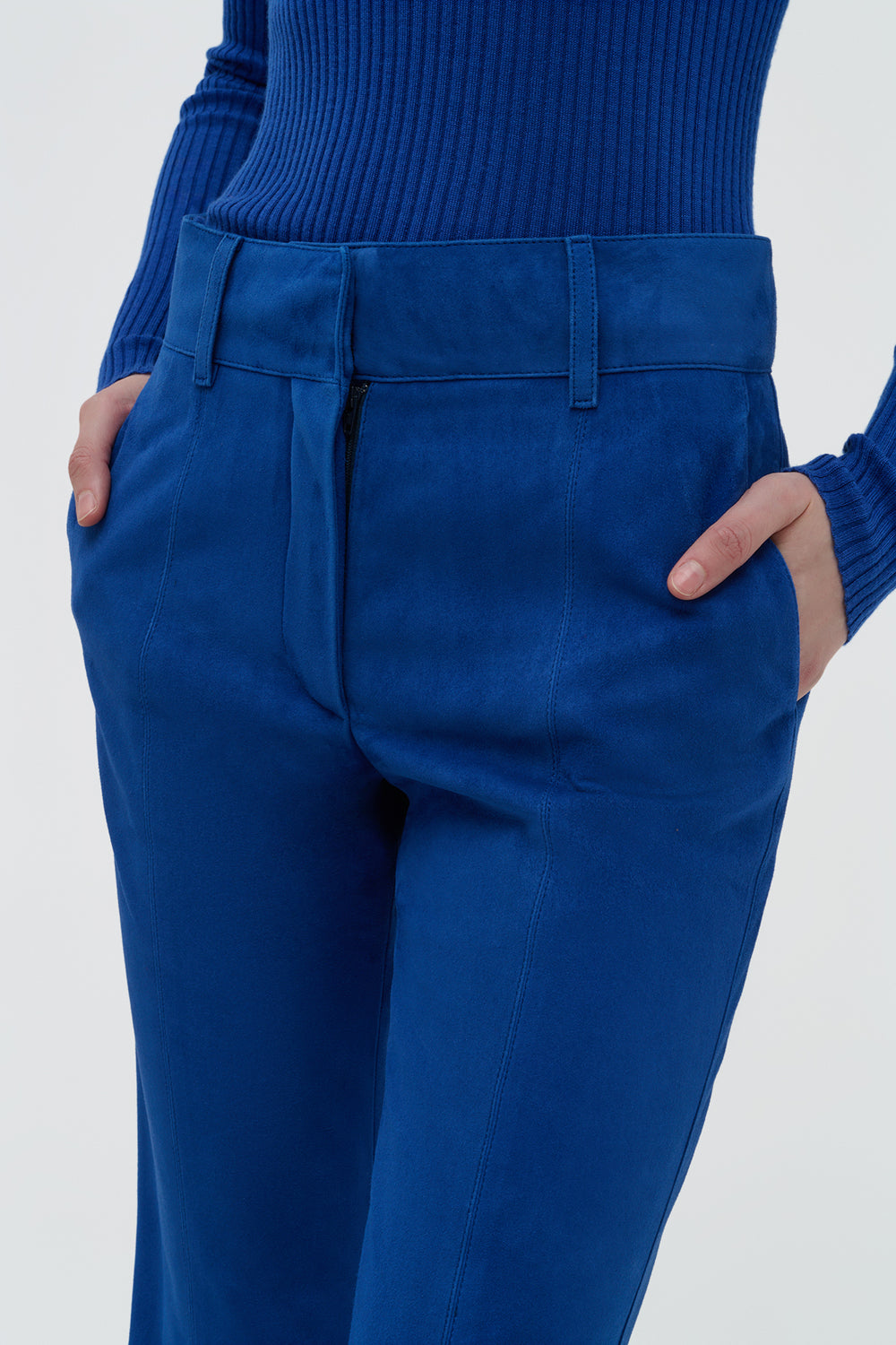 Rhein Flare Pant in Cobalt Suede