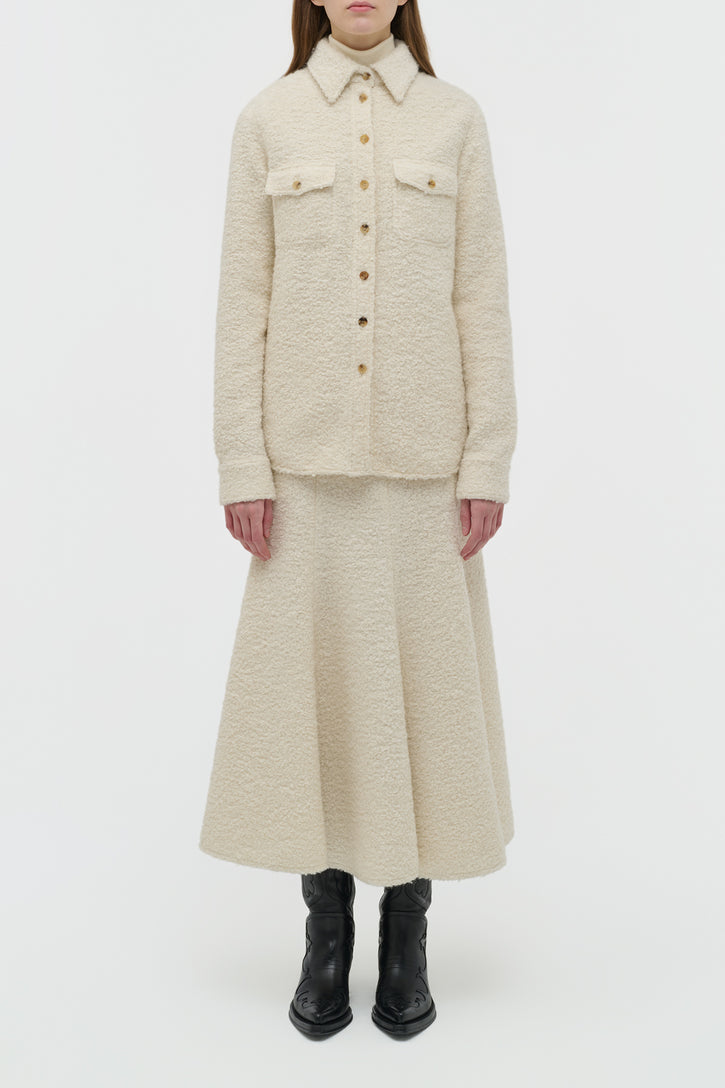 John Austin Shirt in Ivory Recycled Cashmere Boucle