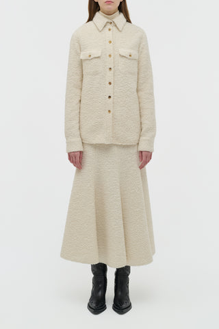 John Austin Shirt in Ivory Recycled Cashmere Boucle